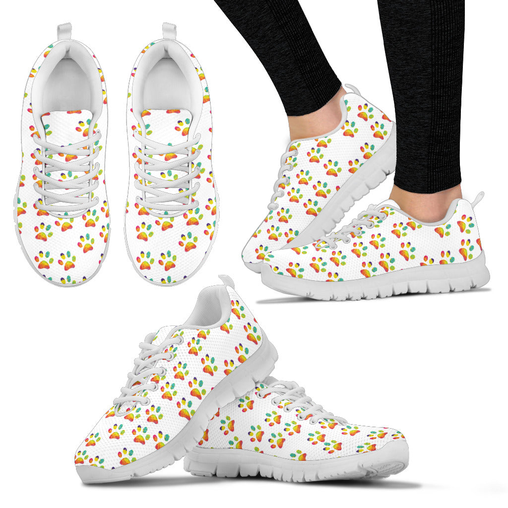 Painted paw prints Women's Sneakers