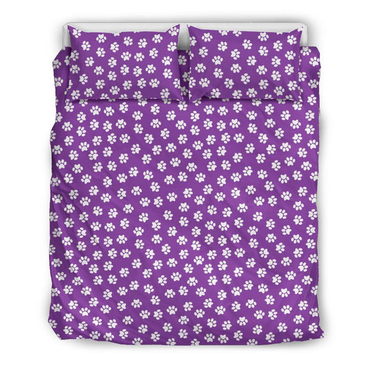 Paw Print Purple Duvet Cover Set - Top Content | POD Collection | Free Shipping