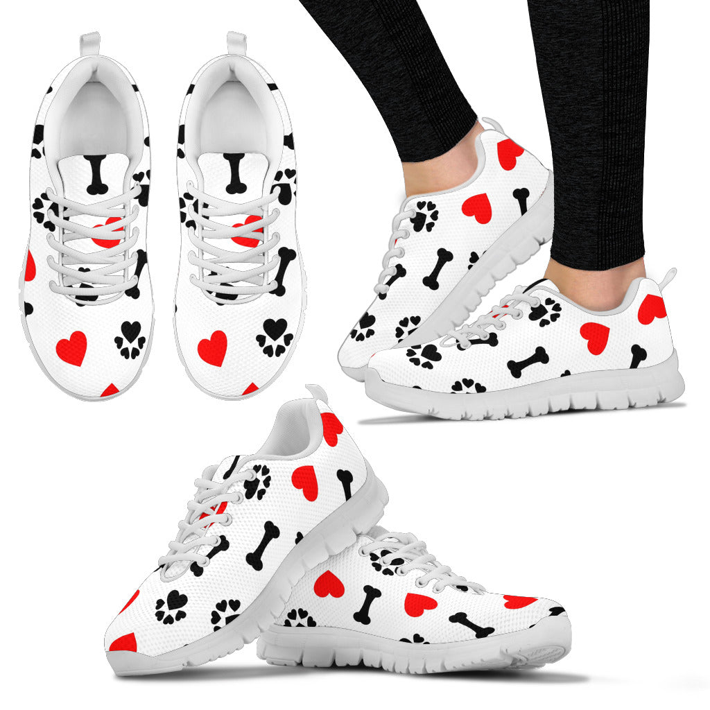 LADIES DOG LOVE SNEAKERS WHITE