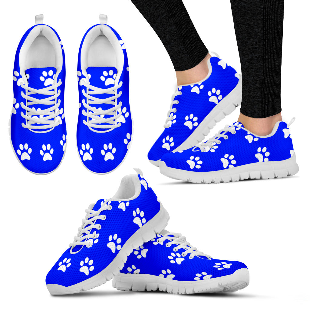 Paw print blue Women's Sneakers