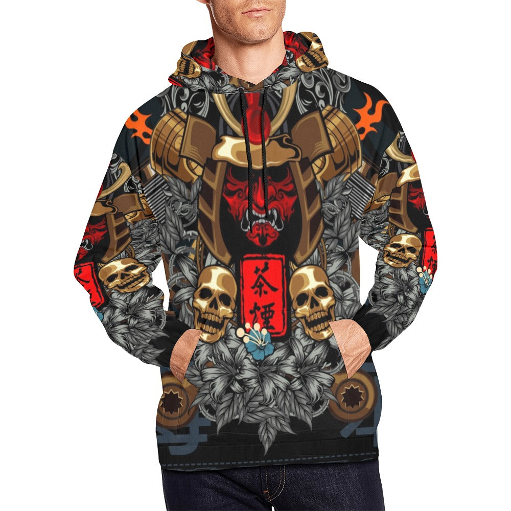 Japanese Samurai Cyborg Armor All Over Print Hoodie