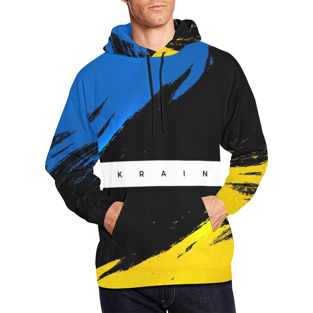 Modern Ukraine Flag Painted 3D All Over Print Hoodie