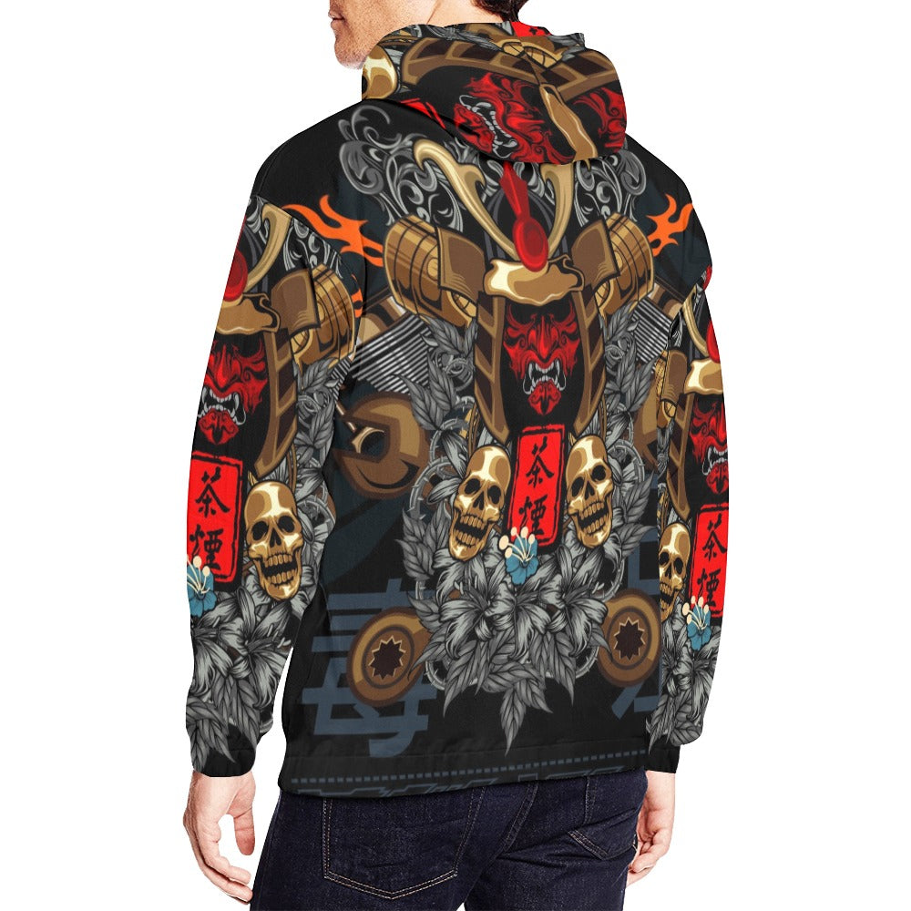 Japanese Samurai Cyborg Armor All Over Print Hoodie