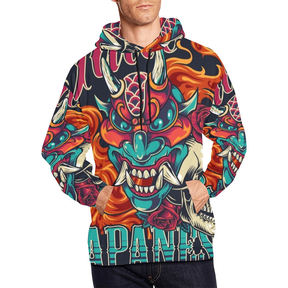 Colorful Japanese Tattoo vintage Poster All Over Print Hoodie