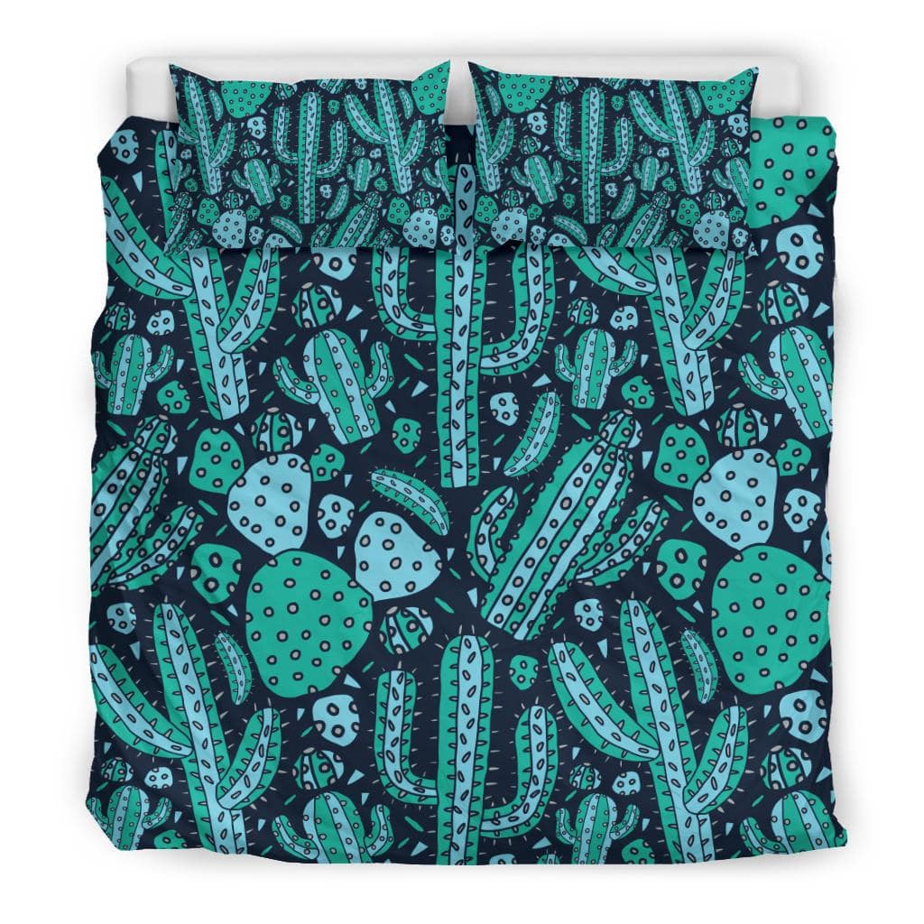 Green Cactus Plants Pattern Bedding Set - Top Content | POD Collection | Free Shipping