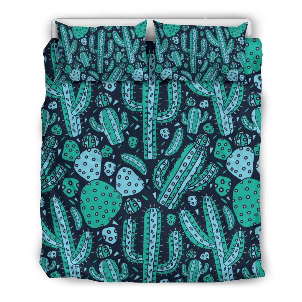 Green Cactus Plants Pattern Bedding Set - Top Content | POD Collection | Free Shipping