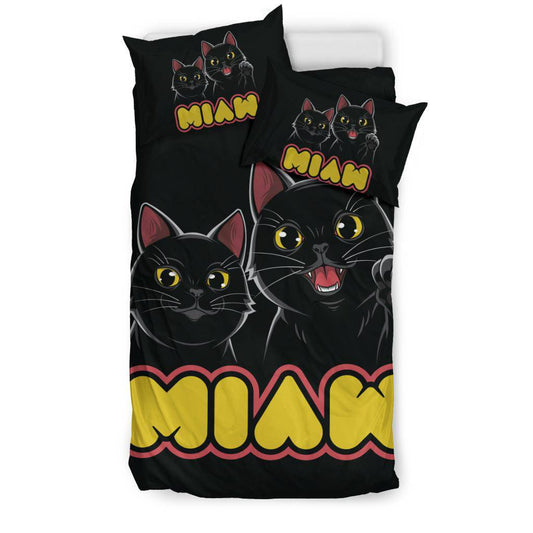 Miaw Cute Black Cats Bedding Set - Top Content | POD Collection | Free Shipping