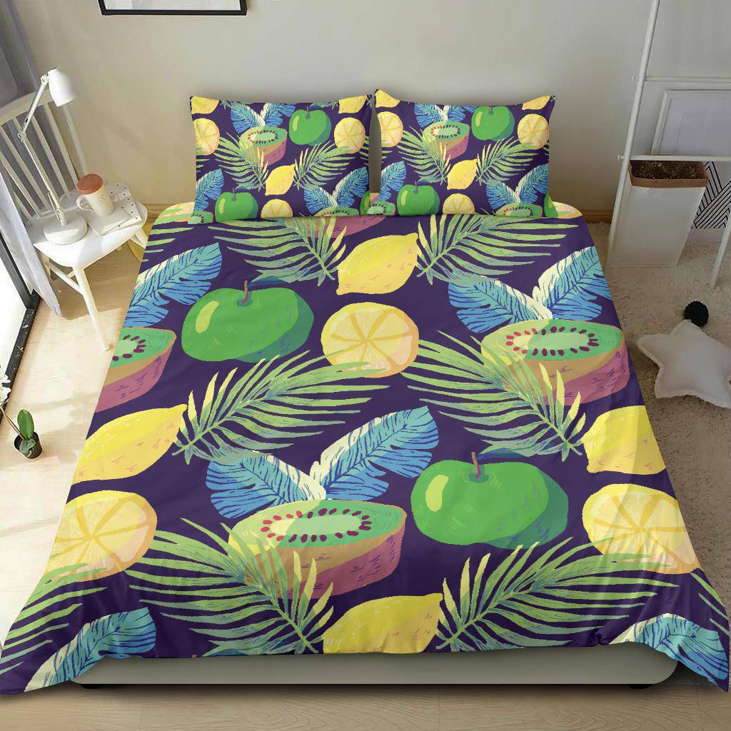 Lemon Kiwi Apple Fruits Pattern Bedding Set - Top Content | POD Collection | Free Shipping