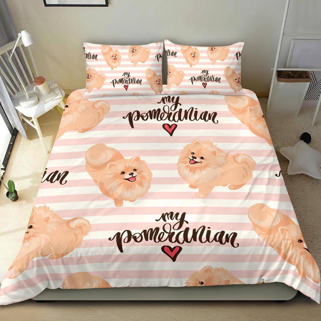 My Pomeranian Spitz Love, Cute Dog Cartoon Bedding Set - Top Content | POD Collection | Free Shipping