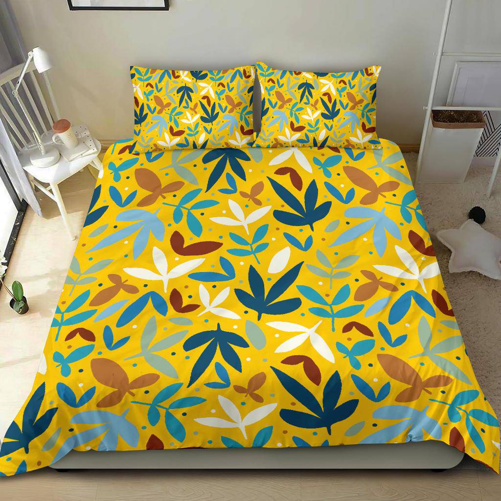 Colorful Autumn Leaves Yellow Bedding Set - Top Content | POD Collection | Free Shipping