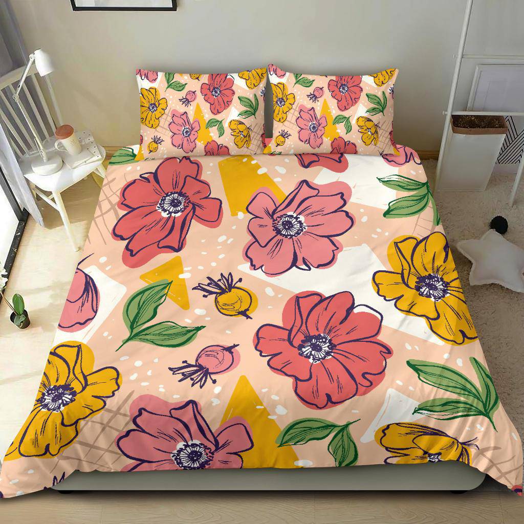 Colourful Flowers, Floral Bedding Set - Top Content | POD Collection | Free Shipping