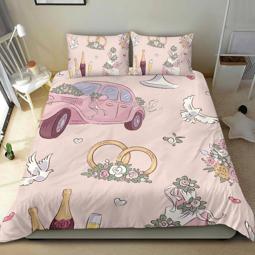 Hand Drawn Wedding Gift Bedding Set - Top Content | POD Collection | Free Shipping