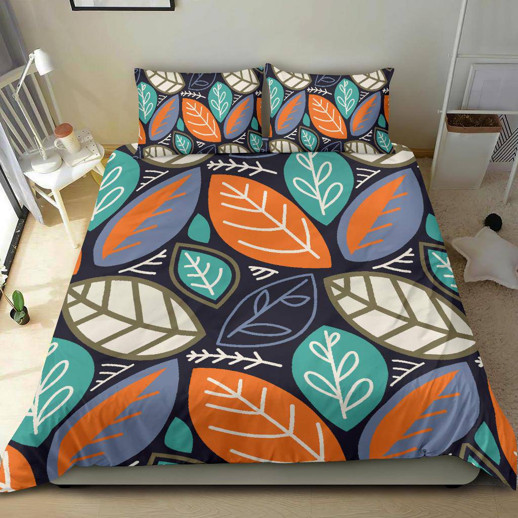 Leaf Foliage Colourful Seamless Pattern Bedding Set - Top Content | POD Collection | Free Shipping