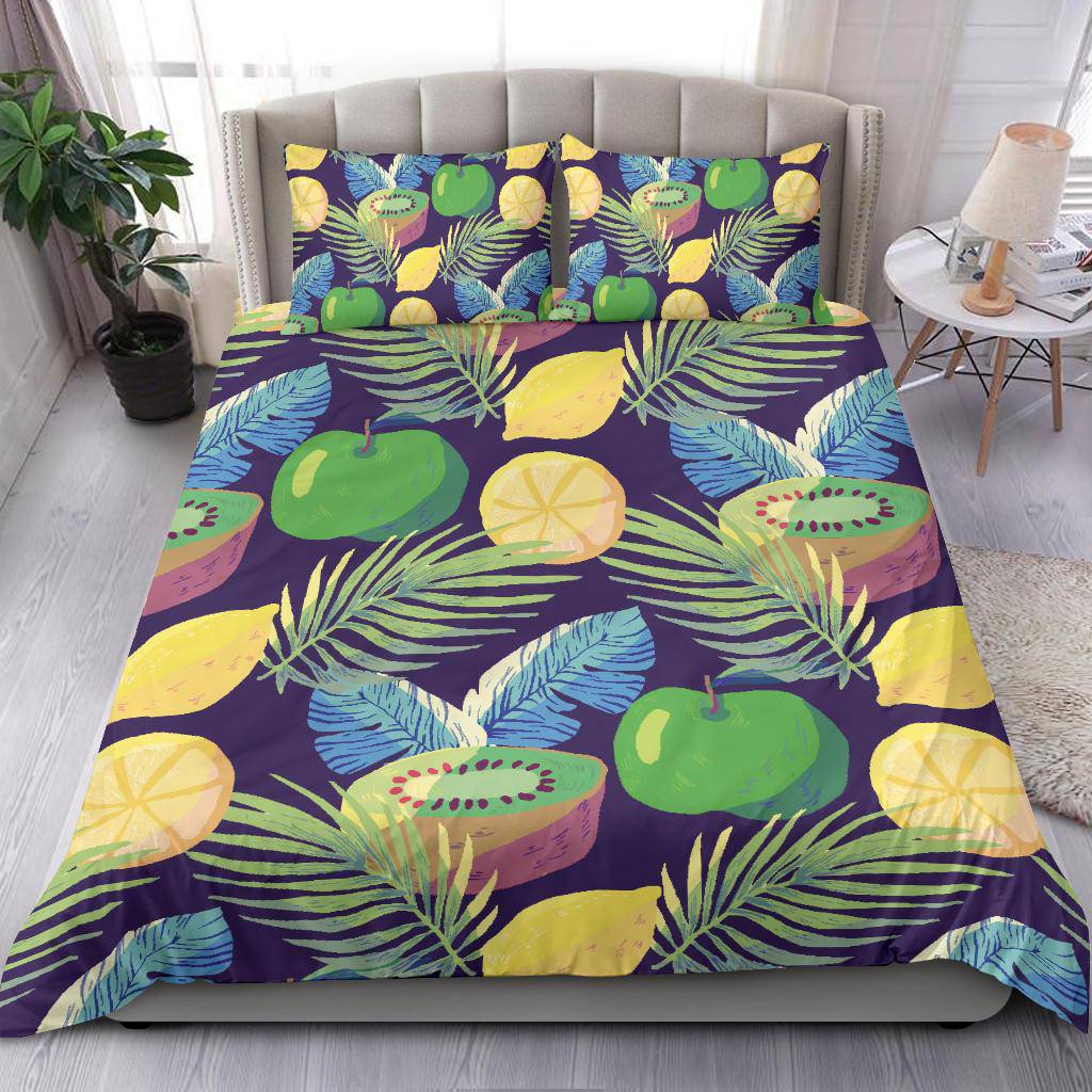 Lemon Kiwi Apple Fruits Pattern Bedding Set - Top Content | POD Collection | Free Shipping