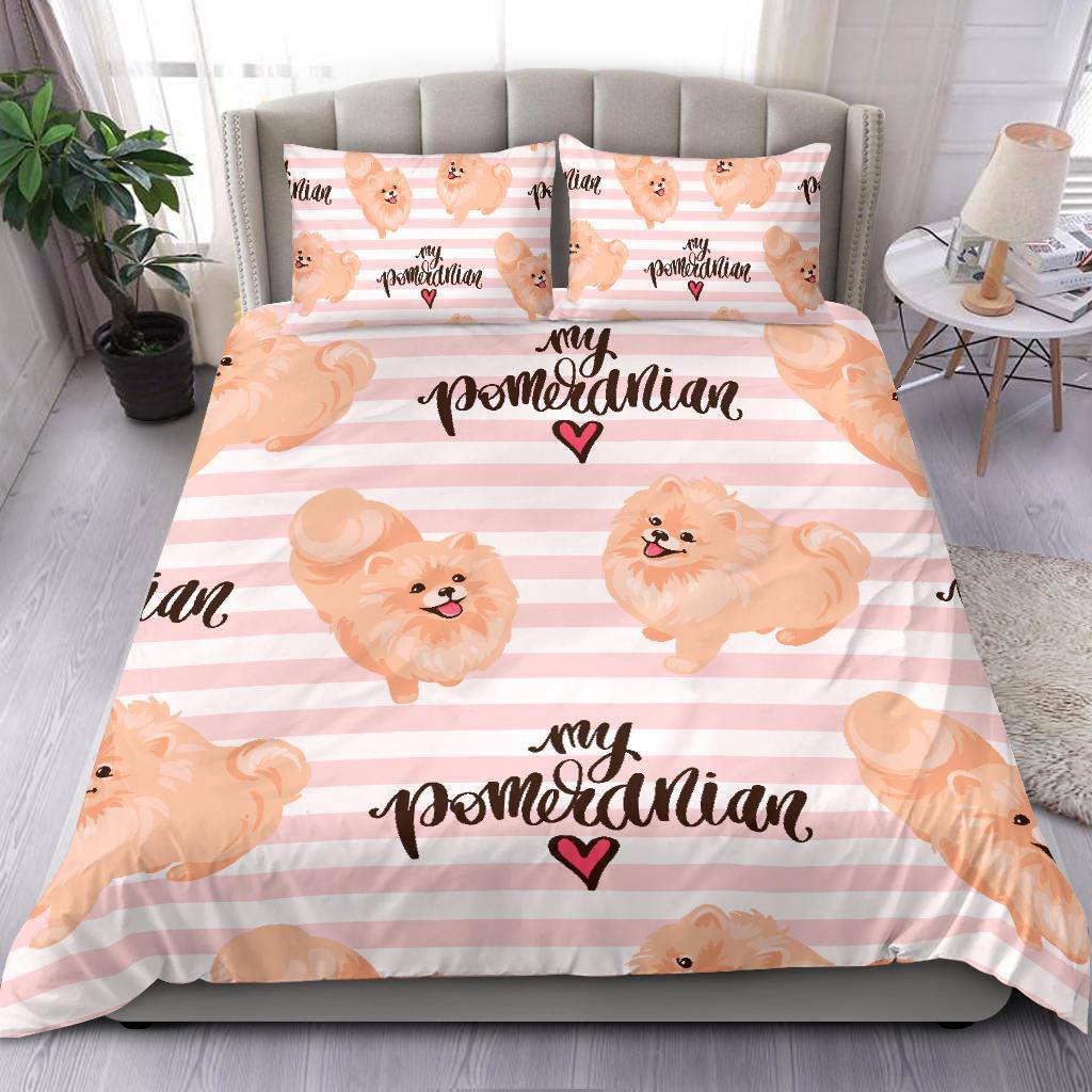 My Pomeranian Spitz Love, Cute Dog Cartoon Bedding Set - Top Content | POD Collection | Free Shipping