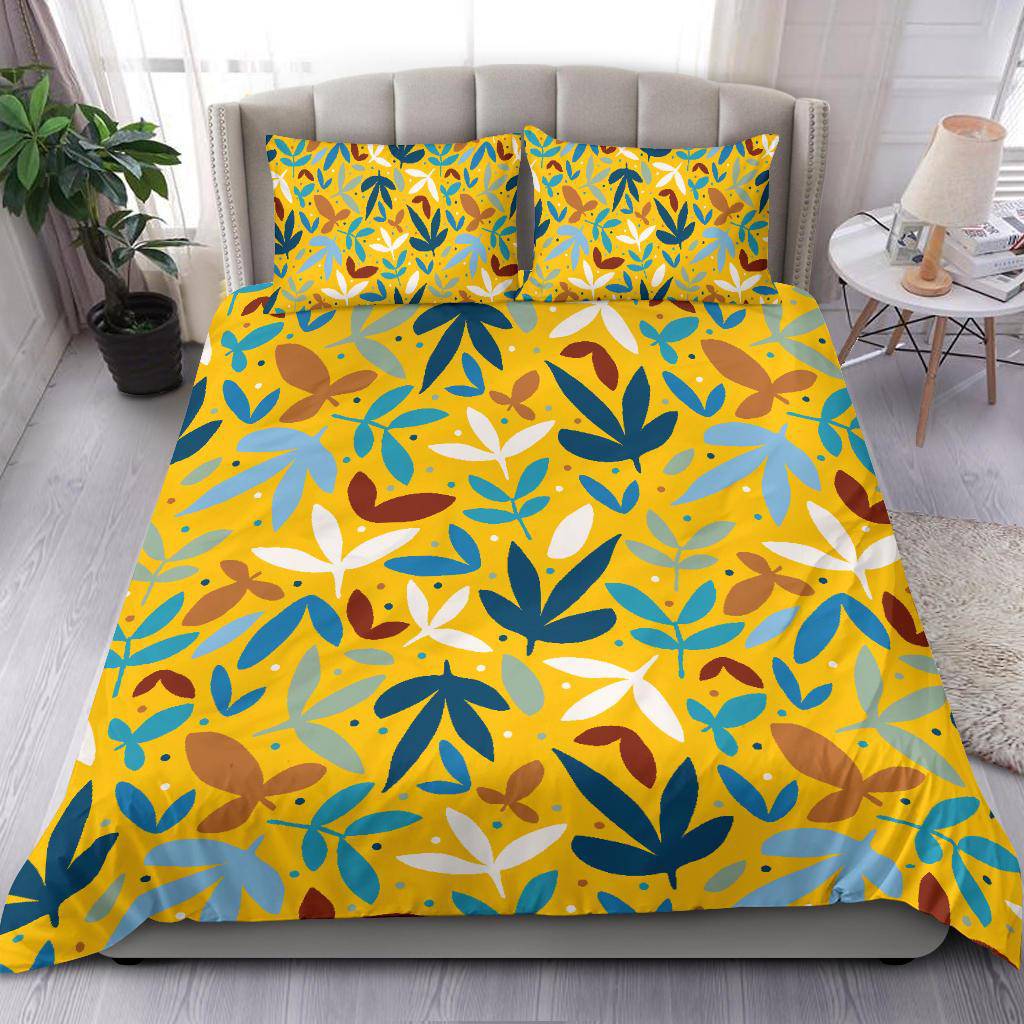 Colorful Autumn Leaves Yellow Bedding Set - Top Content | POD Collection | Free Shipping