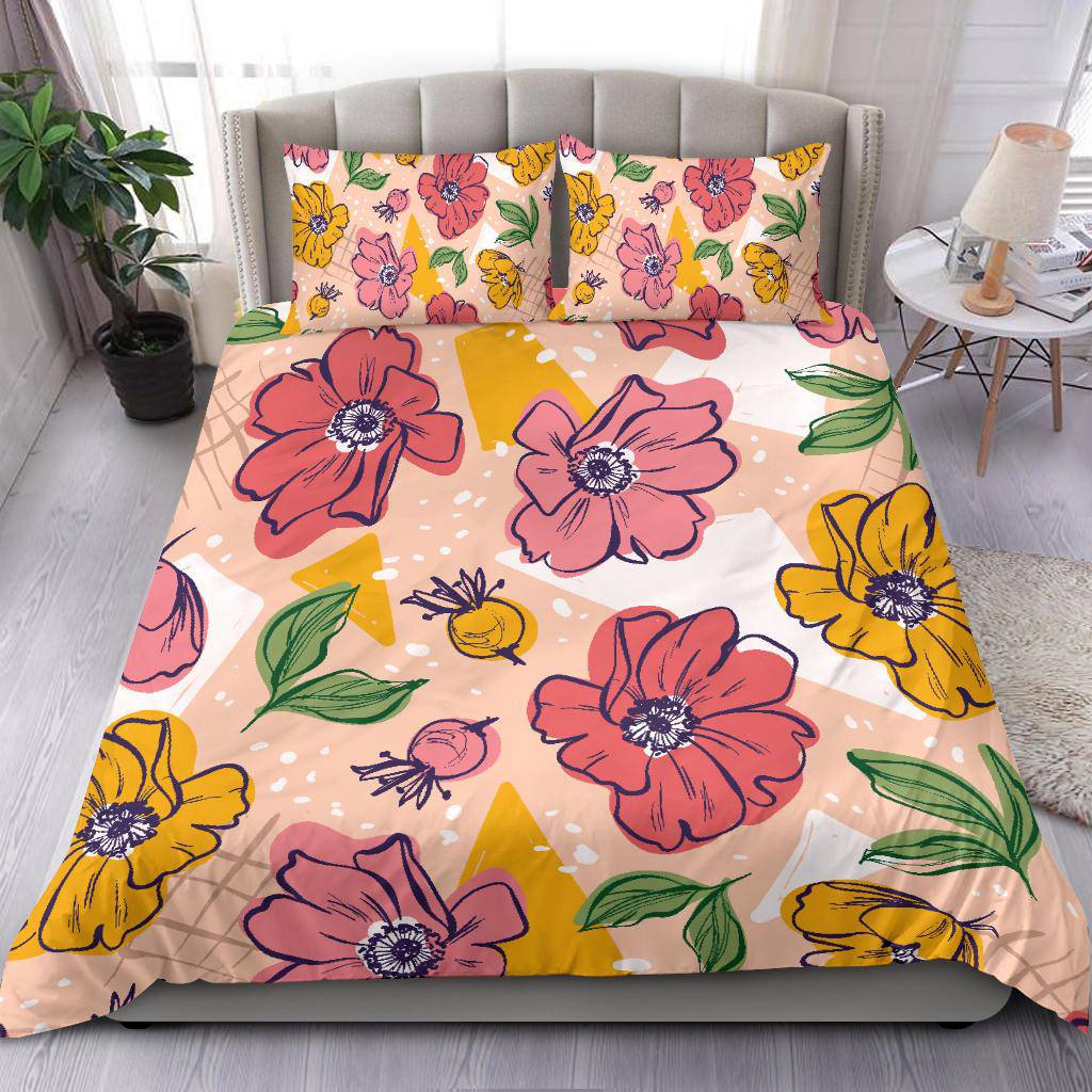 Colourful Flowers, Floral Bedding Set - Top Content | POD Collection | Free Shipping