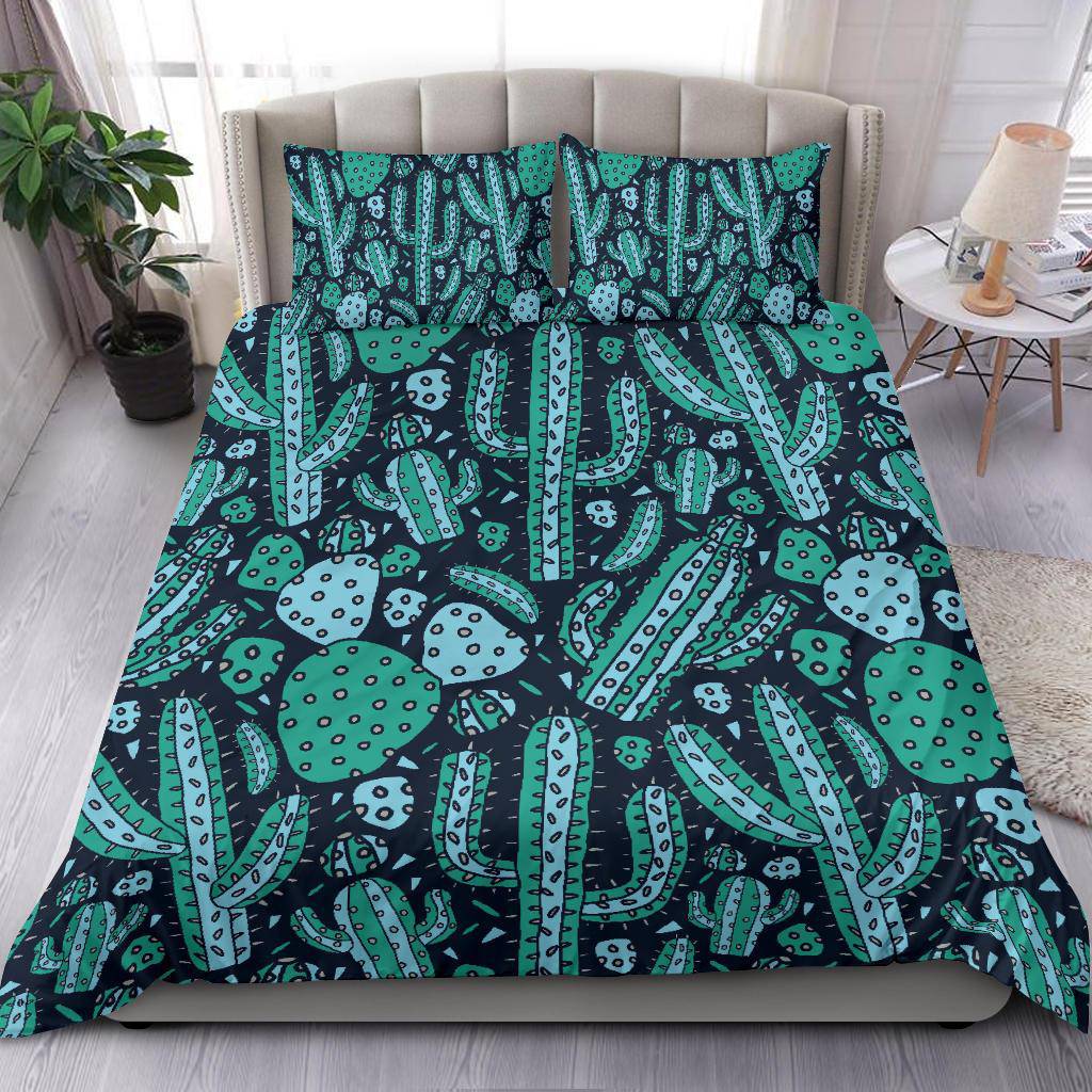 Green Cactus Plants Pattern Bedding Set - Top Content | POD Collection | Free Shipping