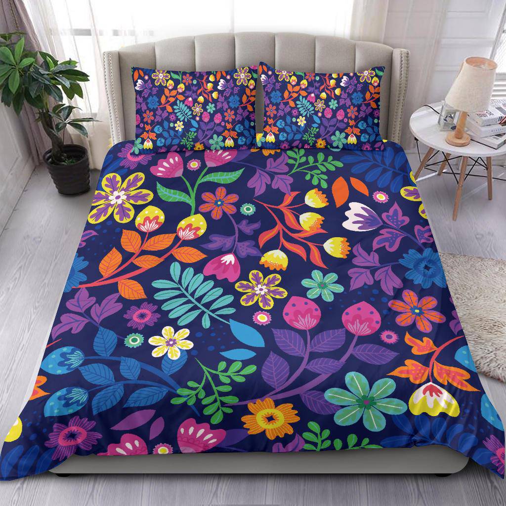 Hand Drawn Exotic Floral Pattern Bedding Set - Top Content | POD Collection | Free Shipping