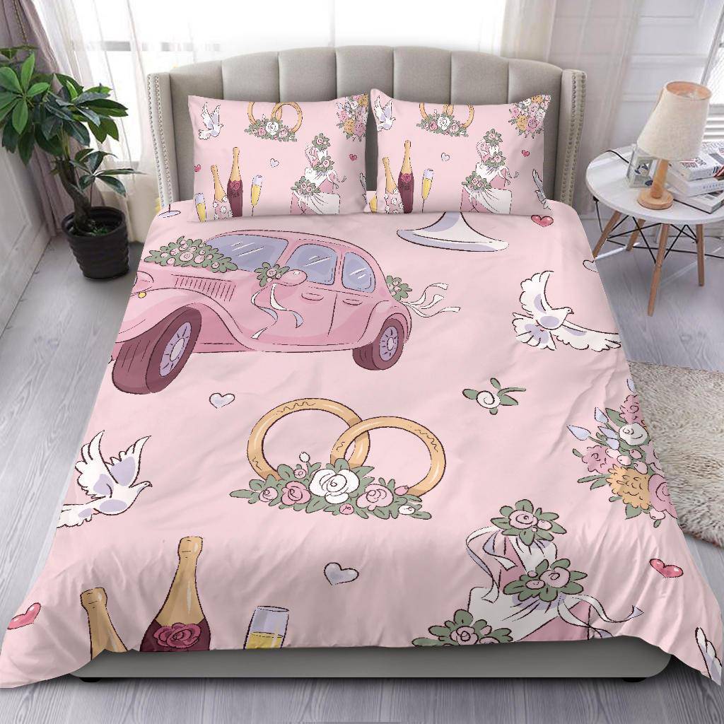 Hand Drawn Wedding Gift Bedding Set - Top Content | POD Collection | Free Shipping