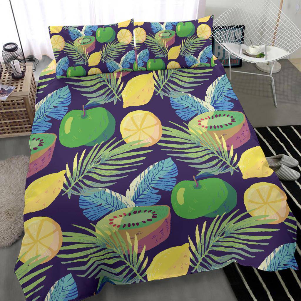 Lemon Kiwi Apple Fruits Pattern Bedding Set - Top Content | POD Collection | Free Shipping