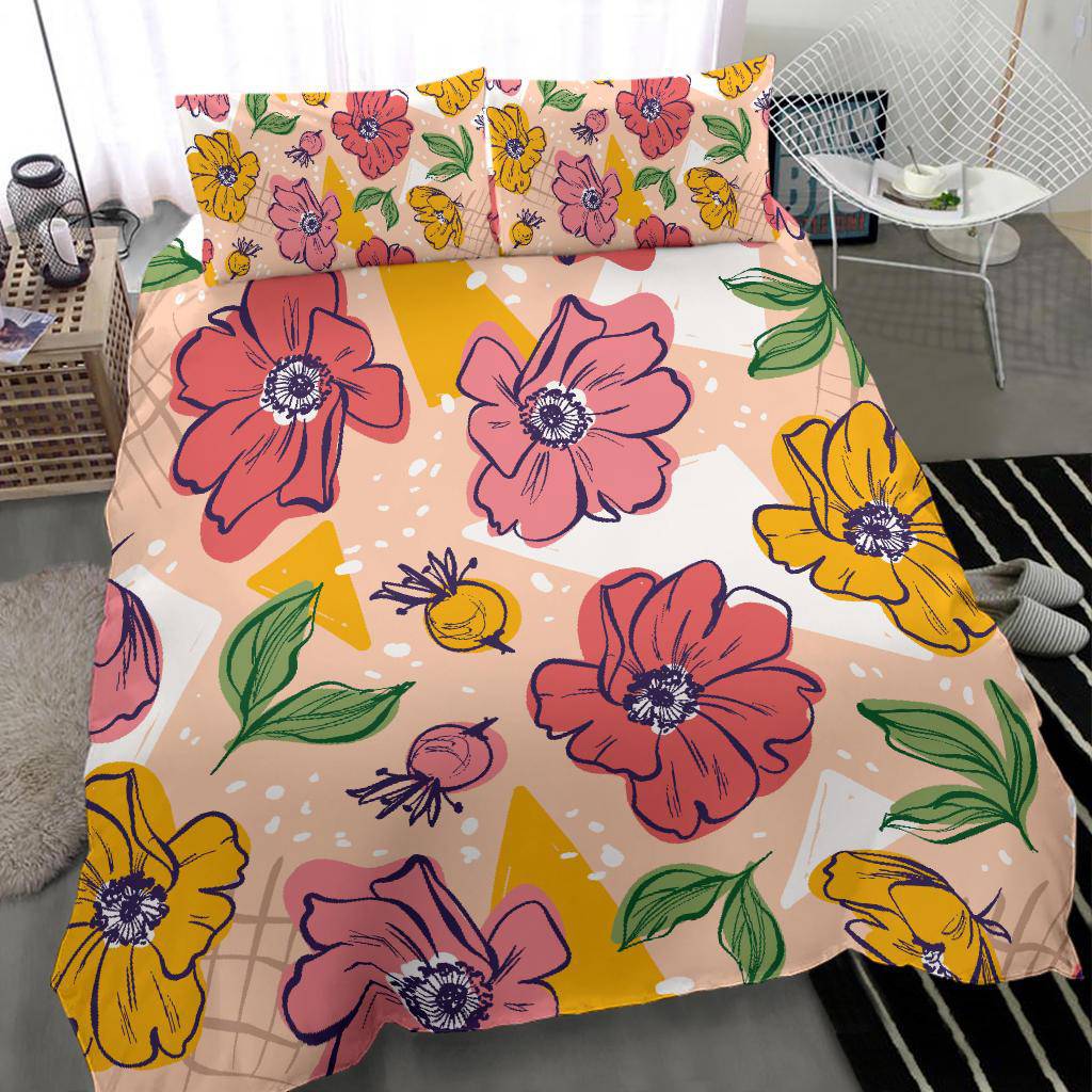 Colourful Flowers, Floral Bedding Set - Top Content | POD Collection | Free Shipping