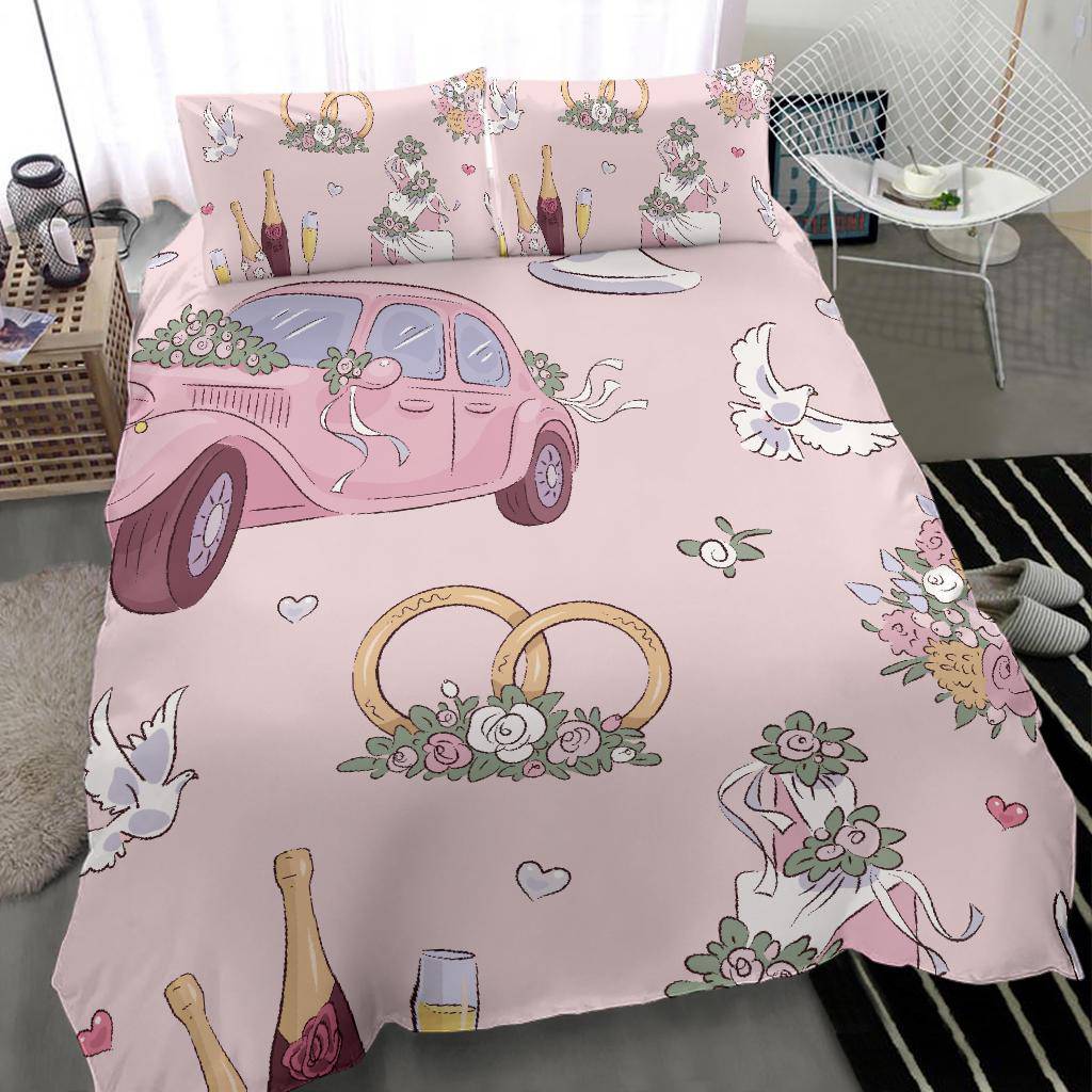 Hand Drawn Wedding Gift Bedding Set - Top Content | POD Collection | Free Shipping