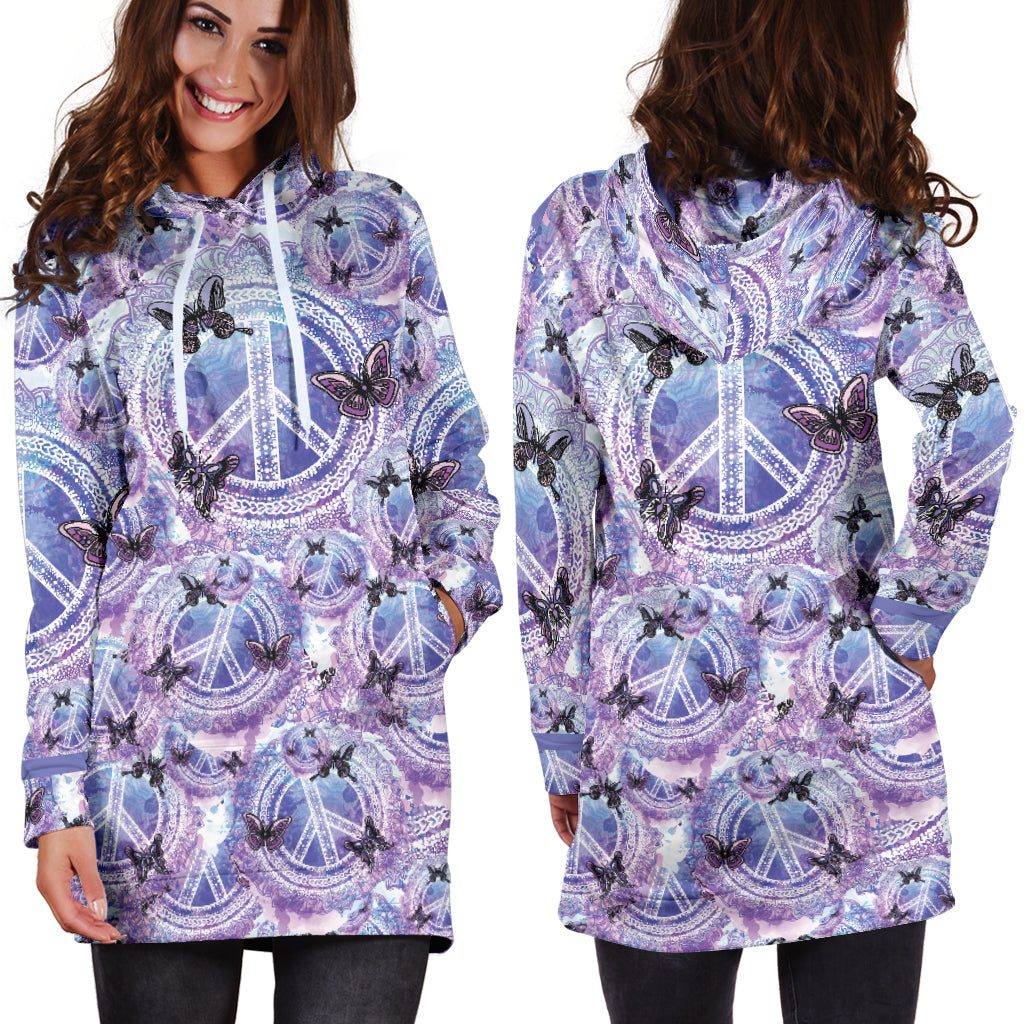 Peace Butterfly Hoodie Dress