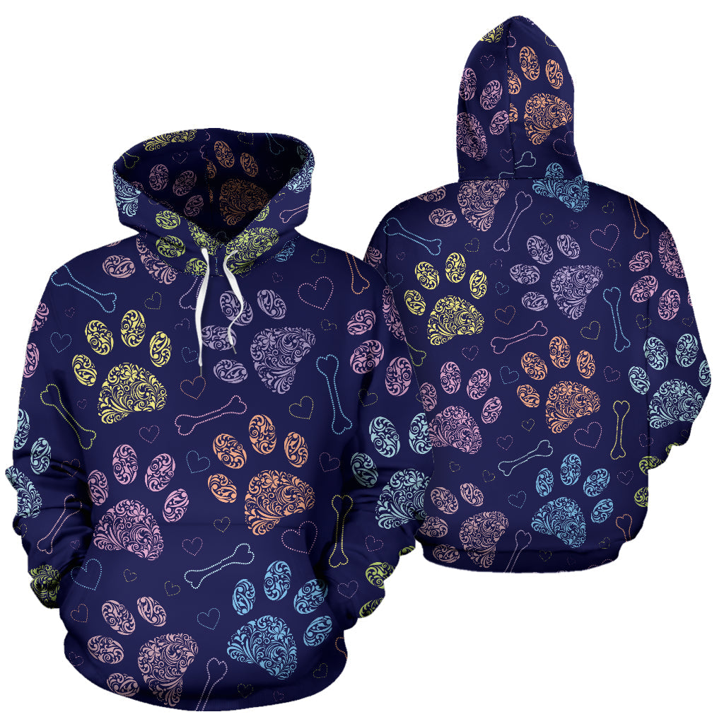 Paw prints all over print hoodie - Top Content | POD Collection | Free Shipping