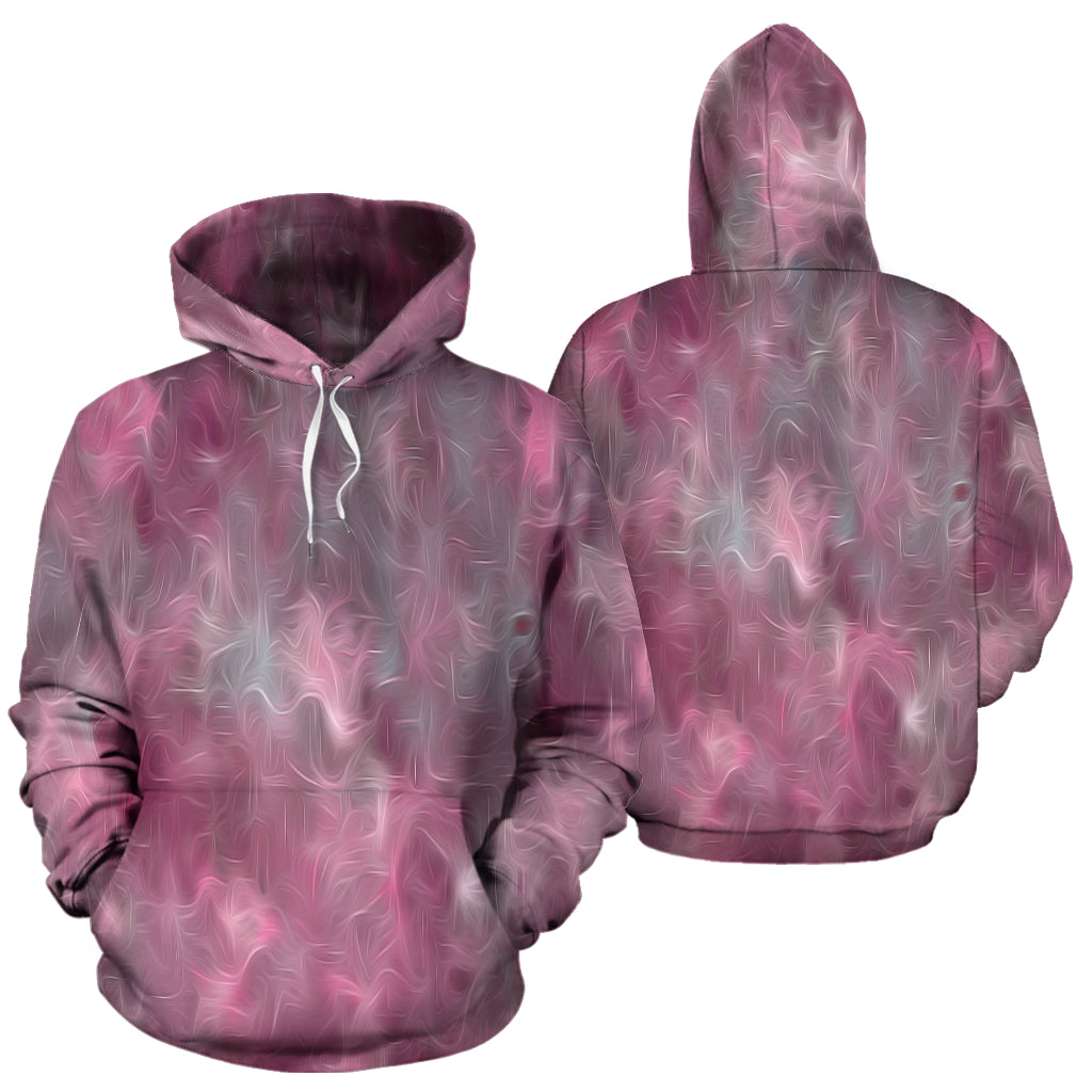 Chic Pink and Gray Fusion Pullover Hoodie