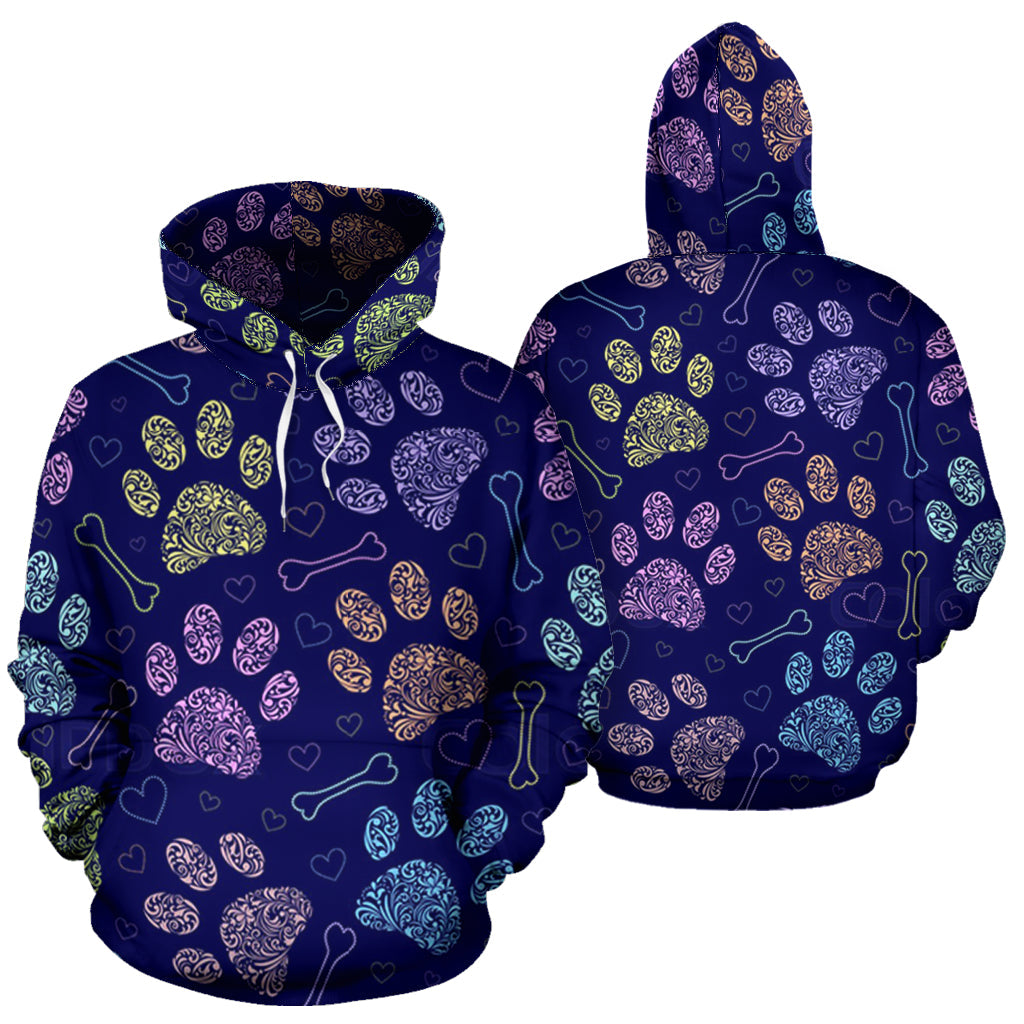 Paw print all over print hoodie - Top Content | POD Collection | Free Shipping