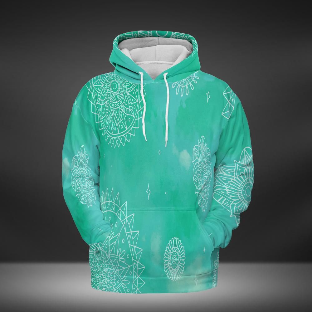 Mandalas Full Green Hoodie