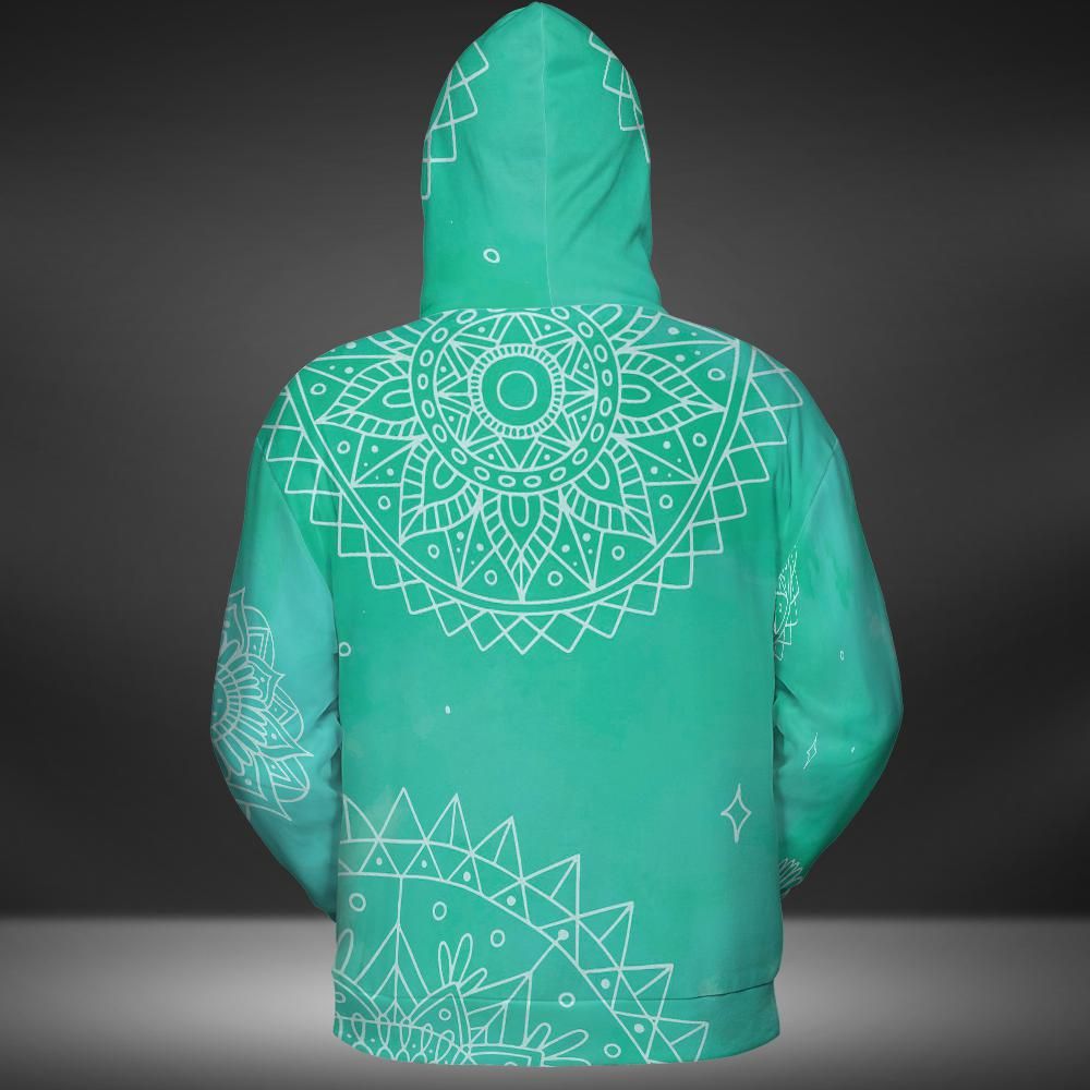 Mandalas Full Green Hoodie